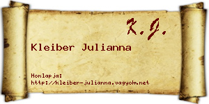 Kleiber Julianna névjegykártya